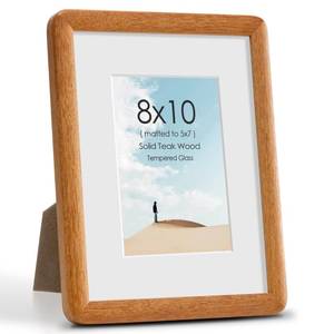 lot 1218 image: 8x10 Picture Frame, Natural Teak Wood Photo Frame with Tempered Glass, Display 8x10 Without Mat, Wood 8 by 10 Photo Frame, 8 x 10 Solid Wooden Picture Frames for Wall Hanging or desk top  Display - Retail $23