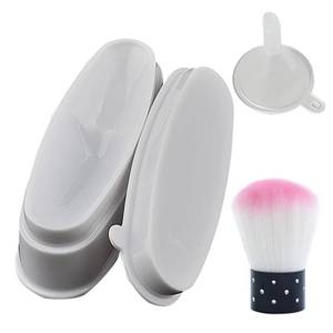 lot 1237 image: French Dipping Trays Nail Dip Powder Nail Kit Container Powder Nails Acrylic Liquid Set Dust Remover Brush - Retail $10