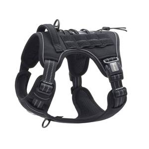 lot 1261 image: Auroth Tactical Dog Harness for Small Medium Dogs No Pull Adjustable Pet Harness Reflective K9 Working Training Easy Control Pet Vest Military Service Dog Harnesses Black S - Retail $26