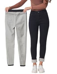 lot 1282 image: Yehopere Womens Flannel Fleece Lined Thermal Winter Jean High Waist Skinny Denim Pants 3XL - Retail $40