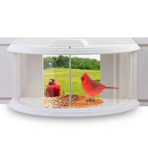 lot 1295 image: JOYSEUS Window Bird Feeder, 180° Clear View Bird Feeder, Durable and Elegant in-Window Bird Feeder for Watching Birds - Embrace The Delight of Bird Feeder. - Retail $48