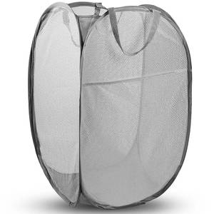 lot 1307 image: Pop Up Hamper, 1 PCS Mesh Pop Up Laundry Hamper, Foldable Mesh Laundry Basket with Space-Saving Design for Home, Dorm, Travel &amp Storage - Gray - Retail $10
