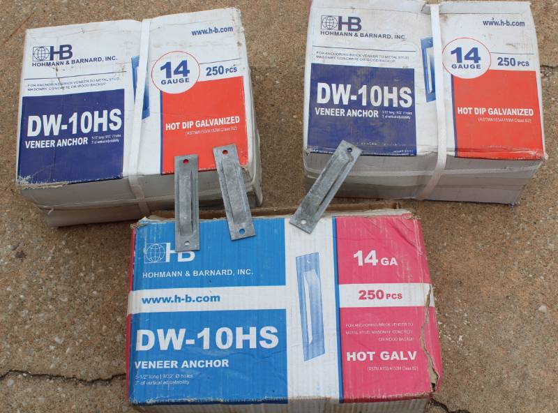 lot 1031 image: Qty 3  250 count Galvanized Veneer Anchors