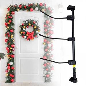 lot 1023 image: Christmas Garland Hanger for Front Door Frame,Garland Hanger for Front Door Frame��Adjustable 18-80�� Heavy-Duty Holder for Wreaths,Lights,Damage-Free No-Drill Design.