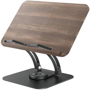lot 1025 image: Tounee Book Stand for Reading, Adjustable Book Holder with 360° Swivel Base, Foldable Cookbook Stand Recipe Book Holder with Elastic Page Clips for Music Scores, Recipe, Tablet, Laptop-Black