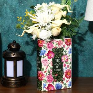 lot 1946 image: Ninehaoou Large Book Shaped Flower Vase 8 x 5.3 Inch Ceramic Plant Pot Book Flower Vase Bookshelf Decoration Reader Lovers Gifts for Women Mother Home Office Decor(Modern,1 Pcs)