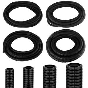 lot 1958 image: MUZIK Split Wire Loom Tubing, 4 Pack 120 Ft Wire Loom, 14 38 12 34 x 30FT Black Flame Retardant PP Conduit for Automotive Wiring & Cable Protection