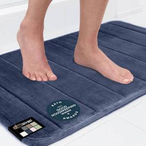 lot 1967 image: GORILLA GRIP Memory Foam Bath Mat, Soft Absorbent US Designed Bathroom Rug, Gripping Dots Machine Washable Bathmat, Cushioned Floor Mats, Shower Sink Rugs Room D�cor Accessories, 36x24 Navy Blue