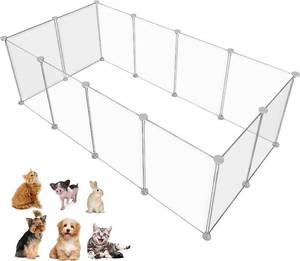 lot 1977 image: HOMICKER Pet Playpen Portable Small Animals Playpen, Customizable Shape & Height Pet Fence Yard Fence for Guinea Pigs, Bunny, Ferrets, Mice, Hamsters, Hedgehogs, Puppies, Turtles-12 Panels