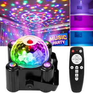 lot 1983 image: Laucnpty Disco Ball Party Lights Sound Activated Strobe DJ Stage Lighting for Indoor Room Outdoor Dance Floor Parties Birthday Rave Home Karaoke Halloween Christmas Wedding Show Bar Club Decorations