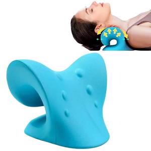 lot 2000 image: Cervical Traction Device, Neck Stretcher Cervical Traction for Muscle Relax, Neck Hump Corrector for TMJ Pain Relief, Shoulder Relaxer, Spine Corrector (Blue)