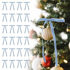 lot 2004 image: Utehilly Light Blue Vintage Velvet Bows Decorations Small Ornaments for Christmas Tree, Garland, Wreath, Door, Outdoor (24 Pcs, 5  7 Inch)
