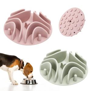 lot 2006 image: 2 Pcs Slow Feeder Insert for Dog Bowl, Anti-Choking Silicone with Strong Suction Cups, Fits Most Dog Bowls, Ideal for Medium, Large Breeds (GreenPink)