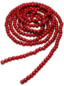 lot 2009 image: Christmas Wooden Bead Garland Wood Bead Garland Christmas Tree Decorations for Holiday Favors, 12 Feet(Red)