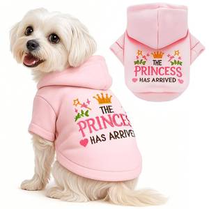 lot 2366 image: ABRRLO Small Dog Hoodie Clothes Cute Pink Princess Fleece Dog Sweater for Small Dogs Cats Girl Warm Puppy Sweatshirt with Leash D Ring Fall Winter XS Pet Outfits Chihuahua Yorkie Shihtzu(Pink,XL)