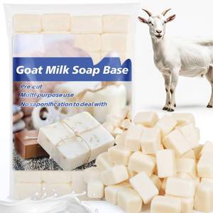 lot 2373 image: Sukh Goat Milk Soap Base - 430g(0.95lb) Pre-Cut Melt and Pour Soap Base with Glycerin & Organic Nourishing Oils, Moisturizing Ingredients for Homemade Soapmaking