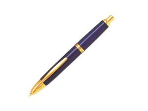 lot 2379 image: PILOT Vanishing Point Collection Refillable & Retractable Fountain Pen, Blue Barrel with Gold Accents, Blue Ink, Fine Nib (60166)