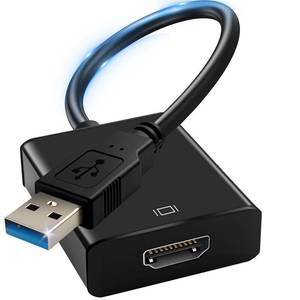 lot 2383 image: Herfair USB to HDMI Adapter for Monitor USB A 3.0 to HDMI Screen Converter 1080P Full HD Video Display Connector Compatible with Windows 111088.17 and MacOS System (Black, Driver Needed)