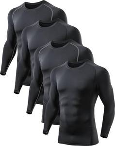 lot 2391 image: A 4 Pack Compression Shirts for Men Long Sleeve Athletic Cold Weather Base Layer Undershirt Gear T Shirt for Workout XL