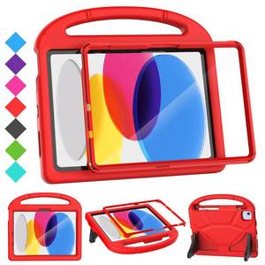 lot 2410 image: SUPLIK Kids Case for iPad A16 11-Inch 2025 (11th Gen) & iPad 10th Generation (10.9 2022), Durable Shockproof Stand Cover with Screen ProtectorPencil HolderHandle for Kids, Red