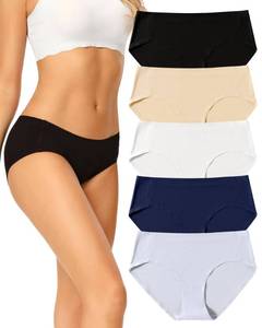 lot 2415 image: voenxe Seamless Underwear for Women,Hipster No Show Ladies Panties Line,Breathable Stretch Bikini,Invisible Workout Briefs,Comfortable Soft Undies,Gym Underpants,5 Pack