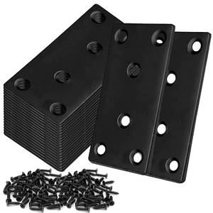 lot 2416 image: LOSYHU 20Pack 4x2 Inch Black Flat Mending Plates Flat Bracket, Stainless Steel Mending Joining Plates Repair Fixing Bracket for Wood Furniture Fence
