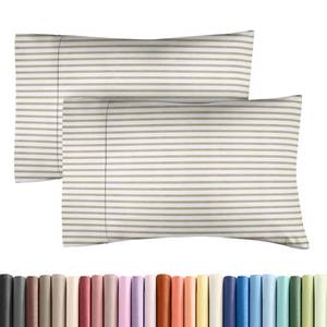lot 2424 image: Queen Pillow Cases Set of 2 - Ultra Soft Hotel Quality Pillowcase Covers - Comfy, Cozy & Wrinkle Free - Shrinkage & Fade Resistant - Machine Washable Pillow Protectors - 2 Piece Set - Beige Stripes 2