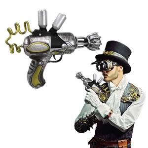 lot 2426 image: Nicky Bigs Novelties Cosplay Steampunk Ray Gun - Small Fake Space Pirate Gun Sci-Fi Blaster Prop - Steam Punk Plastic Weapons - Vintage Space Alien Halloween Costume Accessory