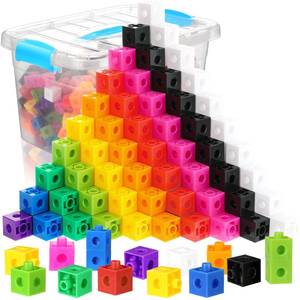 lot 2447 image: Jenaai 200 Pcs Math Cubes Counting Blocks Linking Connecting Cubes Math Manipulatives with Storage Container Educational Toy for Kids Age 4-8 Kindergarten STEM Activities Preschool(Blue)