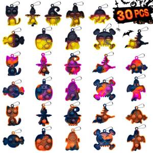 lot 2454 image: Halloween Pop Fidget Toys Bulk Its Halloween Party Favors for Kids 30PCS Mini Pop Keychain It Halloween Trick or Treat Party Supplies Halloween Goodie Bag Fillers Fidgets for Classroom Prizes for Kids