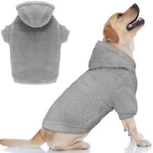 lot 2458 image: Fuzzy Dog Sweaters for Large Dogs Pet Hoodie Clothes Warm Coats Hooded Sweatshirt Dog Sweaters for Extra Large Dogs(Grey-XXL)