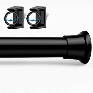 lot 2465 image: AIZESI 1PCS Spring Tension Curtain Rods 24 to 46 Inch Black Tension Rod Spring Curtains Rod Short Curtain Rods Tension Adjustable Curtain Rods for Kitchen, (With One Set Rod Holder)