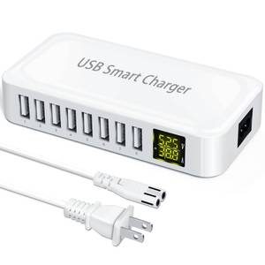 lot 2469 image: USB Charging Station, Ziwodiv 8-Port 60W12A Charger Station, Multi Ports USB-A Charging Hub with LED Display, Compact Desktop Charger for Multiple Devices, iPhone iPad Samsung Android and Tablet
