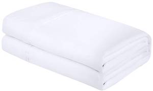 lot 2488 image: Royale Linens Twin Flat Sheet - Ultra Soft Brushed 1800 Microfiber Flat Sheets Only - Wrinkle Free & Stain Resistant - Hotel Quality Top Sheet for Bed (Twin, White)