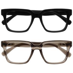 lot 2498 image: OPULIZE ERA Blue Light Blocking Reading Glasses for Women Men, Oversized Frame with UV400 Protection and Anti-Reflective, Anti-Glare Computer Glasses, Black Grey 2.50 (Pack of 2)
