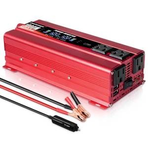 lot 3121 image: Cantonape 1000W2000W(Peak) Car Power Inverter DC 12V to 110V120V AC Converter with LCD Display 4 AC Outlets and Dual USB Car Charger for Car Home Laptop Truck Red
