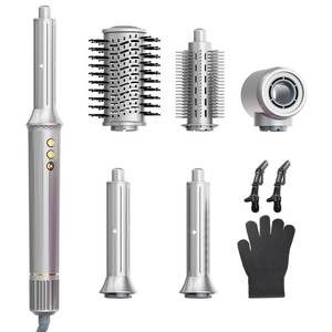 lot 3122 image: JIGGL 5-in-1 Hot-Air Brush Styler & Dryer - No Heat Damage Auto Wrap Multistyler - 110,000 High Speed Fast Drying Blow Dryer Brush Set - Airbrush Hair Styler & Air Curler for Women Gray