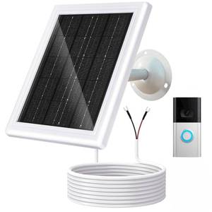 lot 3134 image: Ring Solar Charger 5W 12VAC Compatible with Ring Video Doorbell 334, Battery Video Doorbell Pro, 16.4ft Waterproof Charging Cable, 360°Adjustable Mount (Update,White,1 Pack)