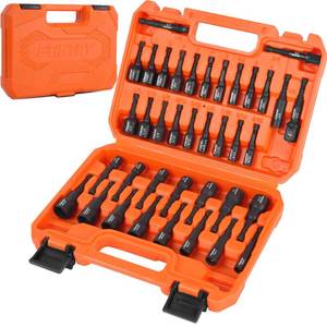 lot 3138 image: FTIHTRY 39Pcs Magnetic Nut Driver Set for Impact Drill, Metric & SAE Magnetic Impact Drill Driver Bit, 14 Hex Shank, Fully Magnetic Hex Nut Driver Drill Bit Master Kit, Black
