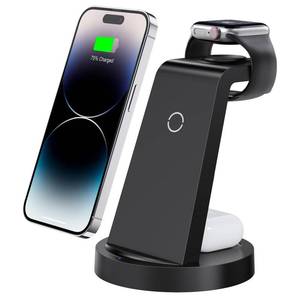 lot 3139 image: 3 in 1 Charging Station for iPhone, Wireless Charger for iPhone 17 16e 16 15 14 13 12 11 X Pro Max & Apple Watch - Wireless Charging Station for AirPods 4 3 Pro