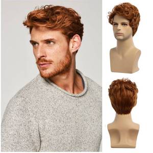 lot 4001 image: Beweig Men Wigs Short Orange Wig Synthetic Heat Resistant Natural Halloween Cosplay Hair Wig
