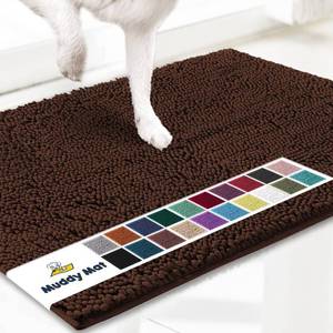 lot 5806 image: Muddy Mat� Shown on TV �� Super Absorbent Door Mat Indoor, Microfiber Quick Dry Chenille Entryway Rug, Non-Slip Front Door Mat, Indoor Mats for Entryway, Machine Washable Pet Rug, Brown 24x36