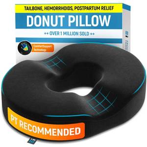 lot 5807 image: PT ENDORSED Donut Pillow for Tailbone Pain Relief, Hemorrhoid Pillow for Sitting, Donut Seat Cushion Post Surgery, Lifting Cushions for Postpartum Pregnancy, Coccyx, Bed Sore Cushion Butt Pillows
