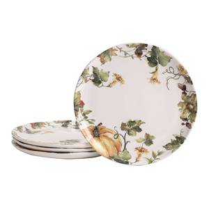 lot 5808 image: Bico Woodland Critters Dinner Plates Set of 4, 11 Inch Large Ceramic Plates for Pasta, Steak, Stylish Serving Dishes, Microwave and Dishwasher Safe, Gift for Housewarming and Thanksgiving