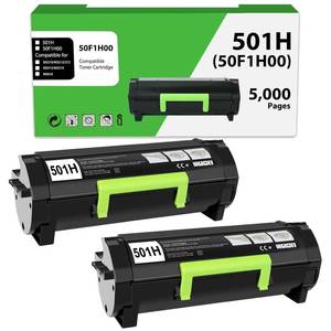 lot 5812 image: 50F1H00 501H Toner Cartridge Compatible for Lexmark 50F1H00 50F1000 Black Toner Cartridge for MS310dn MS312 MS410dn MS510dn MS610dn MS312dn MS315dn MS415dn Printer (5,000 Pages 2 Pack)