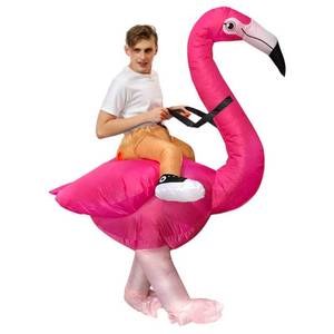 lot 5817 image: Arokibui Inflatable Flamingo Costume for Adult Funny Blow up Animal Costume Cosplay Party Christmas Halloween Suit Fancy Dress