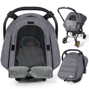 lot 5827 image: Orzbow Winter Car Seat Cover Baby  Waterproof Infant Carseat Cover Compatible with Doona Car Seats and Strollers, Breathable Baby Carseat Canopy, Baby Winter Essentials, Dark Grey