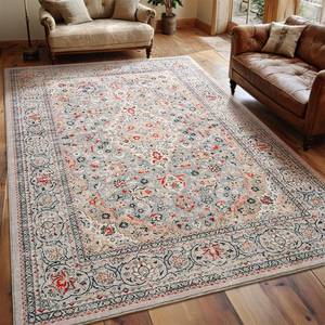 lot 5839 image: Goideal Washable Rug 4x6, Beige Area Rugs Non Slip, Indoor Low Pile Carpet with Rubber Backing for Living Room Kitchen Bathroom Entryway Office Bedroom