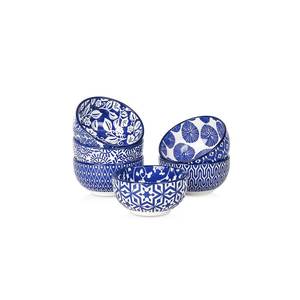 lot 5841 image: Selamica Ceramic 4 OZ Dipping Bowls Set, 3.5 Inch Mini Bowls for Dipping, Side Dishes, Microwave Dishwasher Safe, Set of 6, Vintage Blue