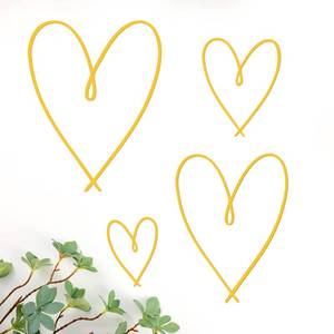 lot 6209 image: Pangda 4 Pieces Metal Heart Wall Art Decor Love Heart Wall Sign Ornaments for Bedroom Living Room Decoration(Gold)
